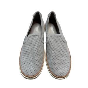 Vionic Malina Perforated Suede Slip-On Shoes Gray Comfort Sneakers Women’s 8.5